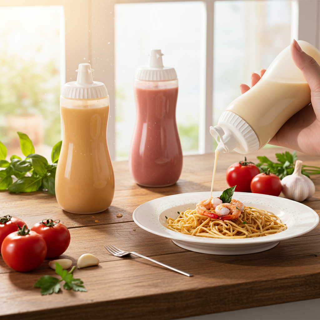 Food-Grade BPA-Free Sauce and Batter Dispenser - Reusable Kitchen Squeeze Bottle