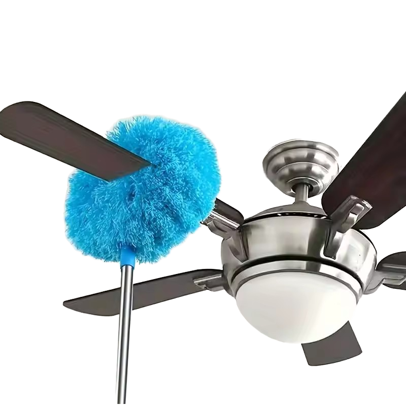 Ceiling Fan Cleaning Duster with Flexible Telescopic Pole and Steel Handle
