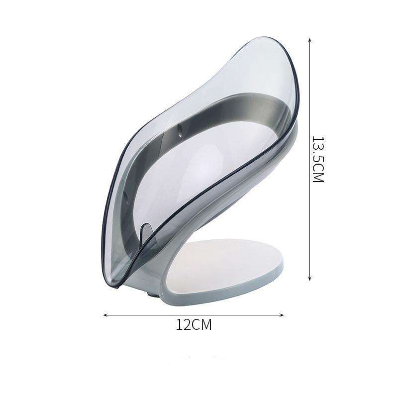 Leaf-Shaped Self-Draining Soap Dish with Suction Mount - Eco-Friendly Holder