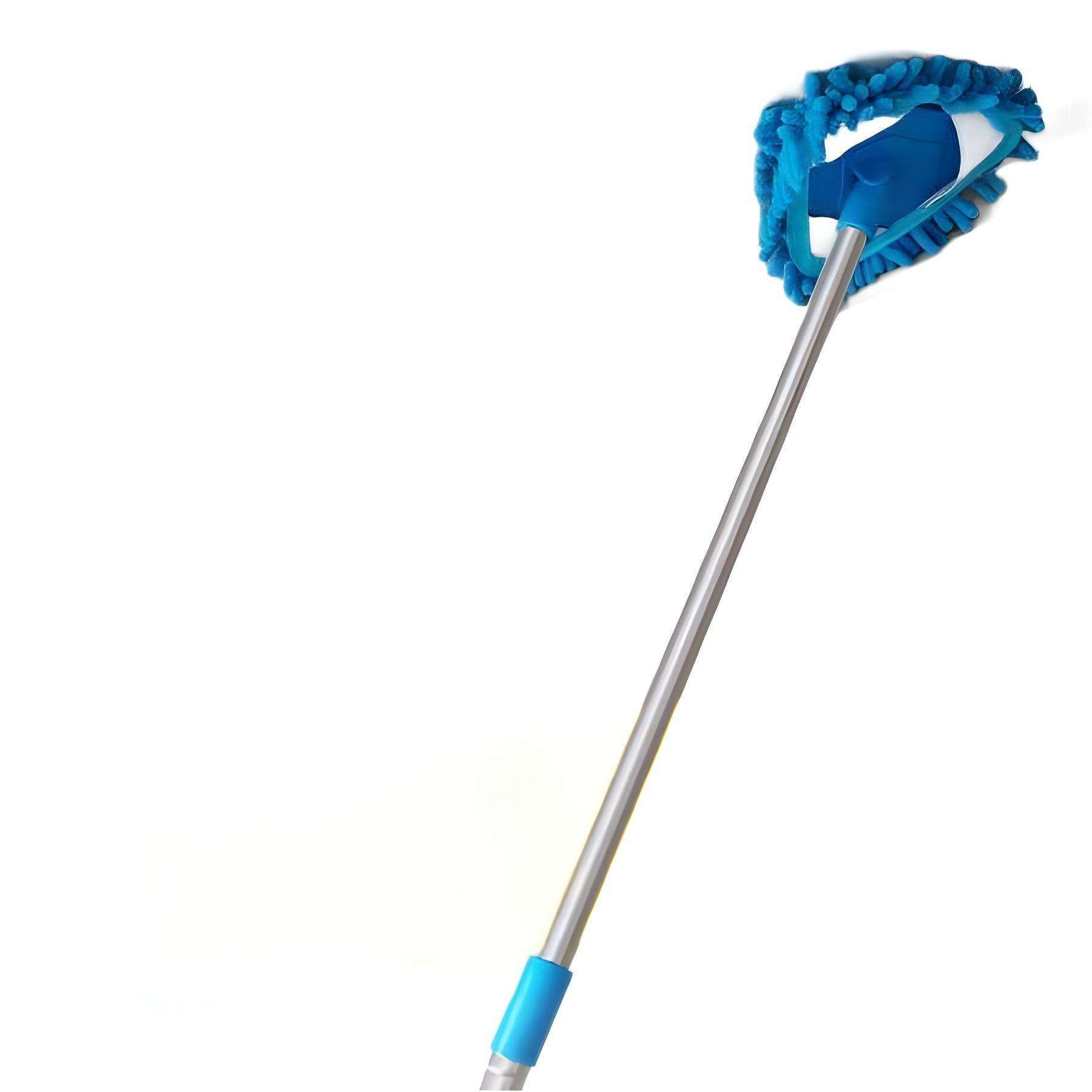 Microfiber Triangular Mop Head with Telescopic Steel Pole - Self-Wringing