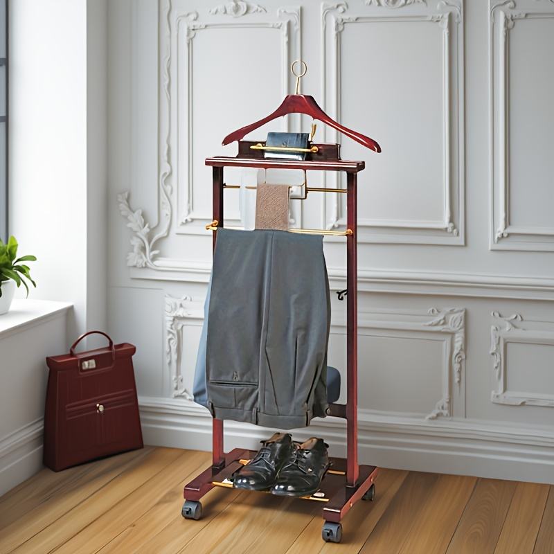 Hotel Wooden Coat Rack with Shoe Rack - Hallway and Changing Room Stand
