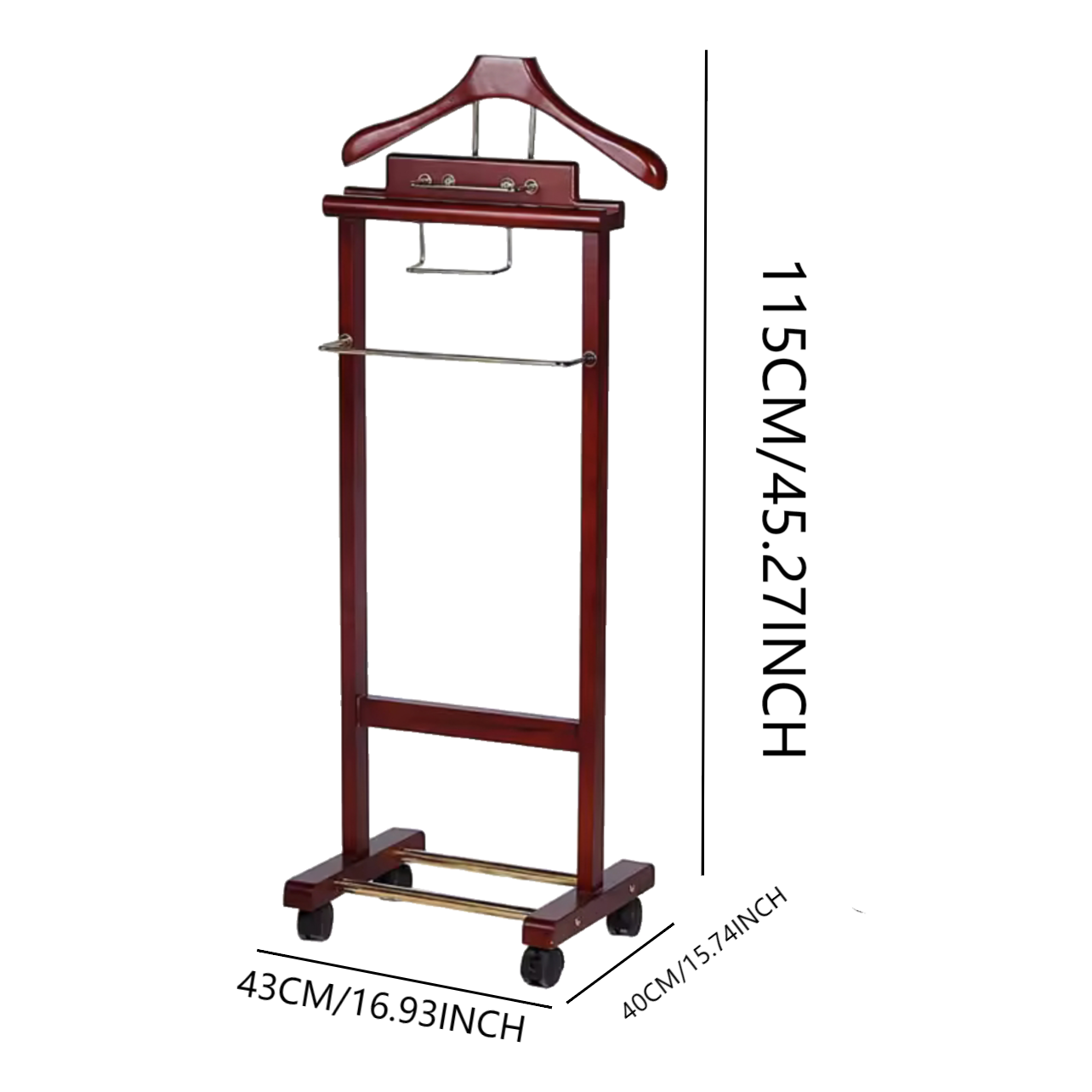 Hotel Wooden Coat Rack with Shoe Rack - Hallway and Changing Room Stand