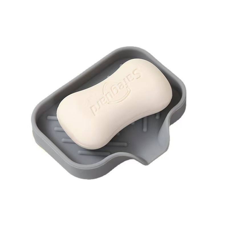 Silicone Self-Draining Soap Dish and Sponge Tray, 12 cm Square, 3 mm