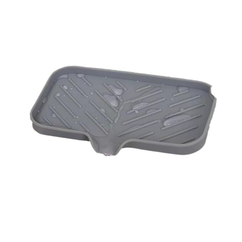 Silicone Self-Draining Soap Dish and Sponge Tray, 12 cm Square, 3 mm