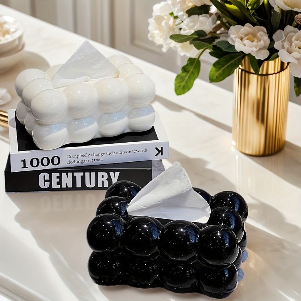 Modern Square Plastic Tissue Box - Waterproof and Durable for Living Room and Bedroom