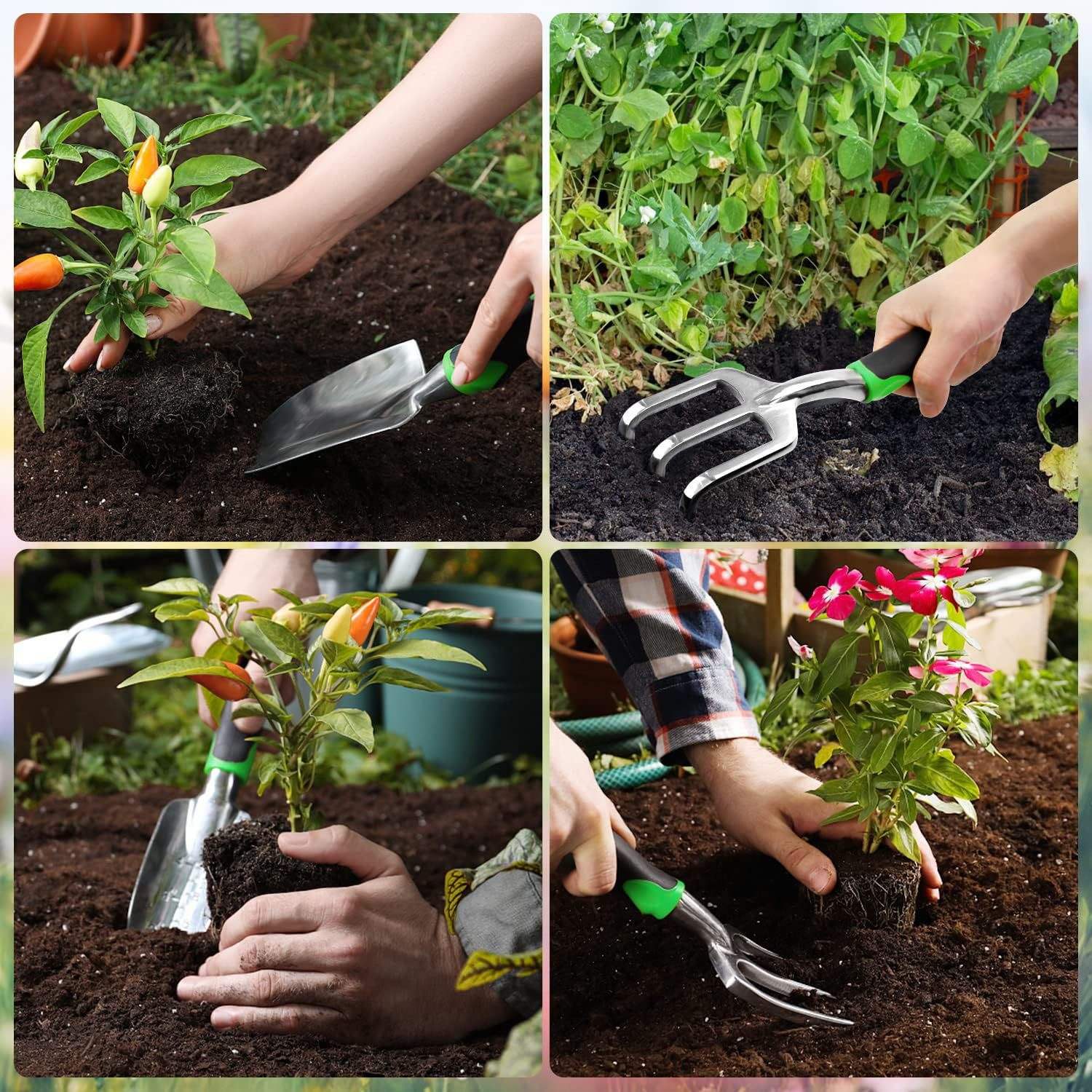 Aluminium Alloy Garden Tool Set - Weeding and Digging Kit for Flowers and Vegetables