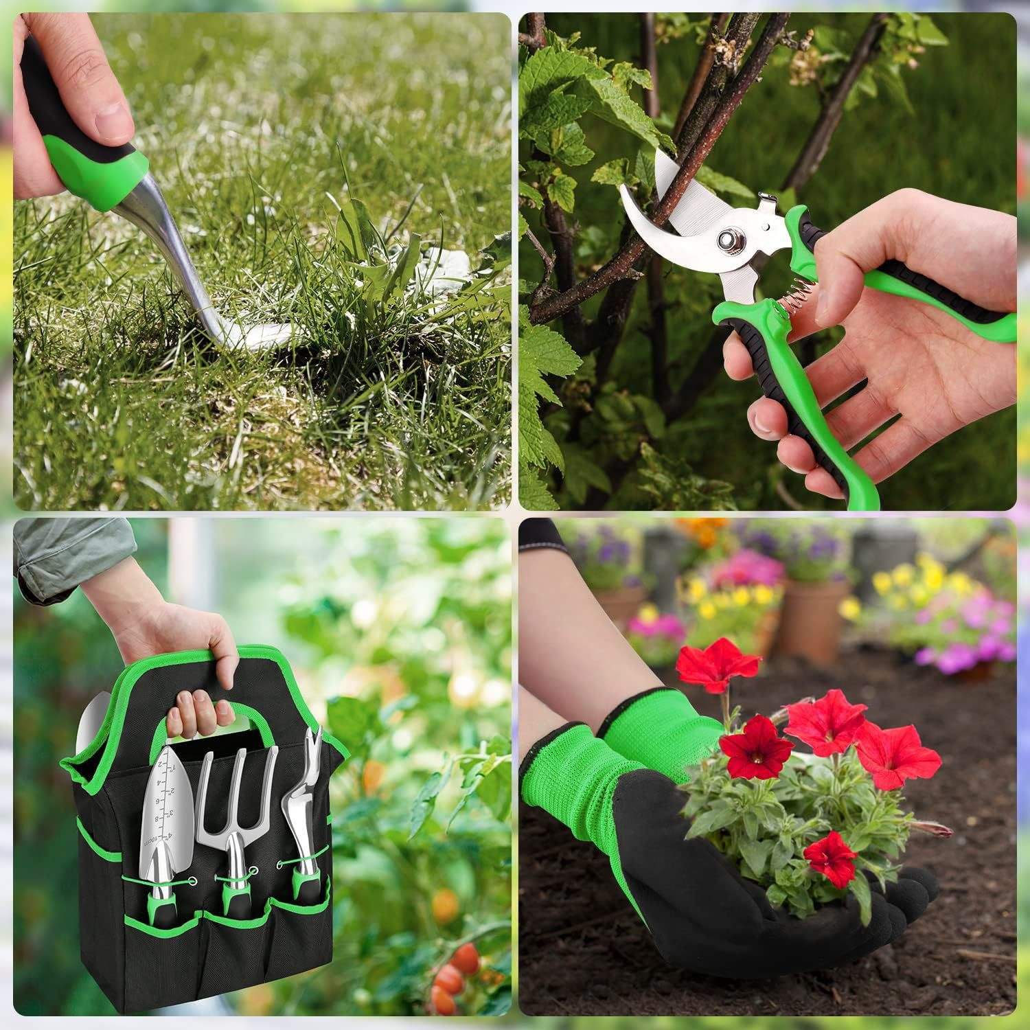 Aluminium Alloy Garden Tool Set - Weeding and Digging Kit for Flowers and Vegetables