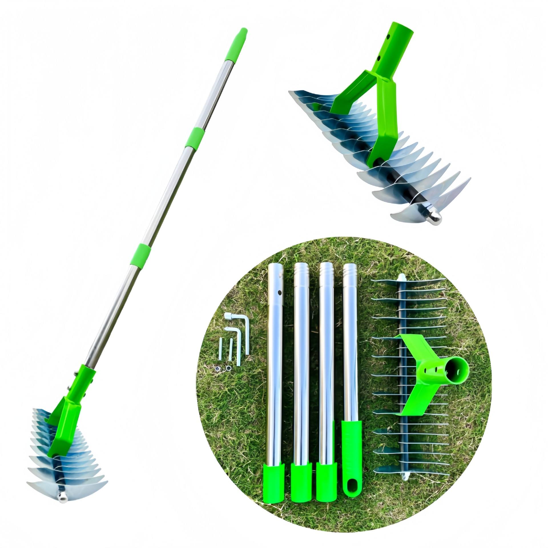 Industrial Manual Lawn and Hay Rake - Metal Soil Rake for Garden Cleaning