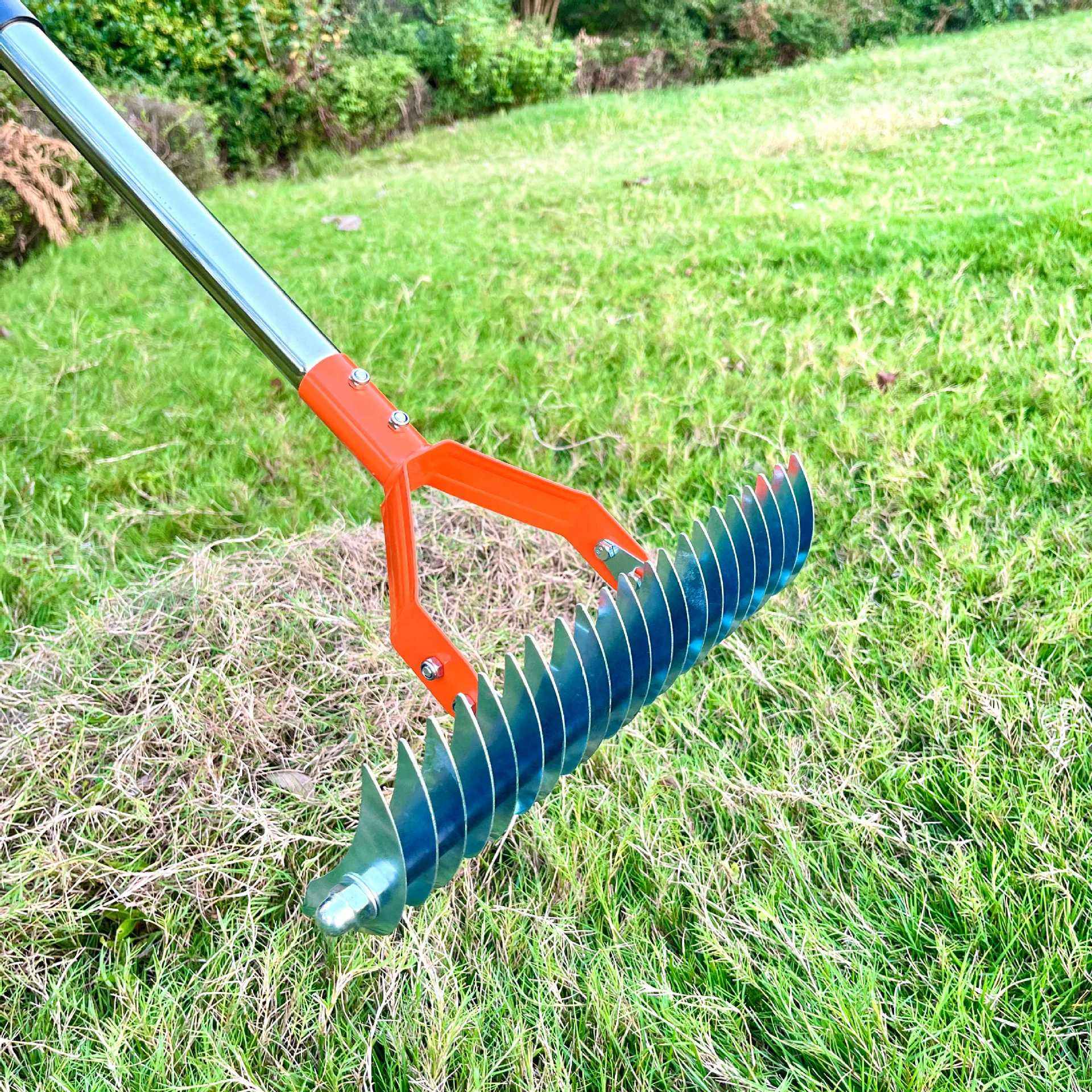 Industrial Manual Lawn and Hay Rake - Metal Soil Rake for Garden Cleaning
